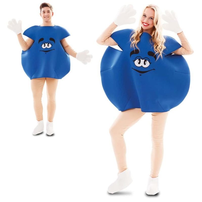 Fato Bombom M&M Azul Adulto