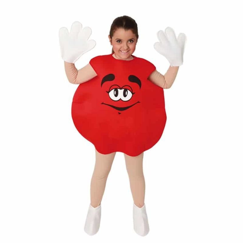 Fato Bombom M&M Vermelho Crianças