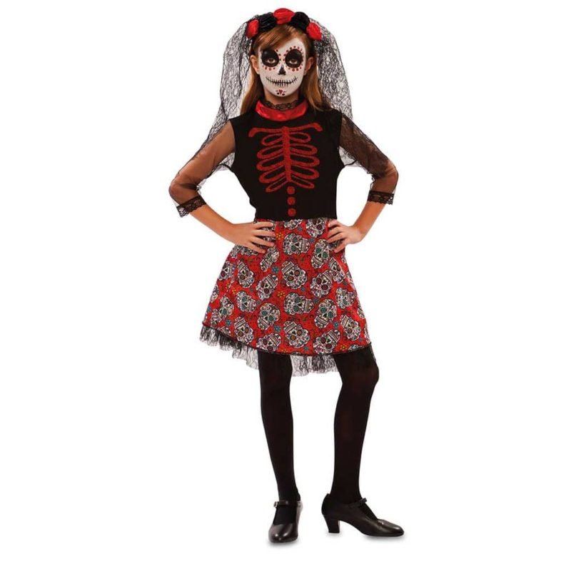 Fato de Catrina Vermelho Infantil