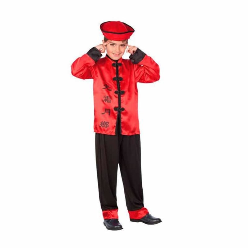 Fato Chinês Vermelho Menino