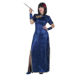 Fato Chinesa Qi-Pao Azul