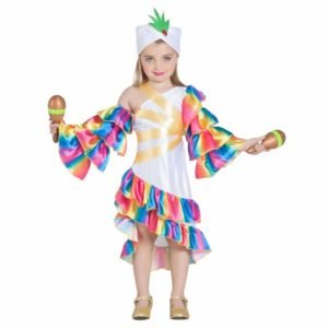 Fato de Dançarina de Rumba Branco Menina