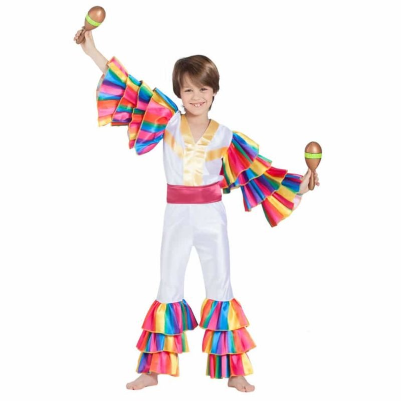 Fato de Dançarino de Rumba Branco Menino