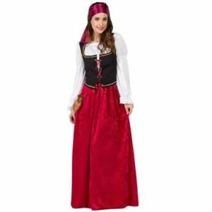 Fato de Dona de Estalagem Medieval Veludo Adulto