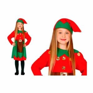 Fato Elfa Trabalhadora Vermelha para Menina