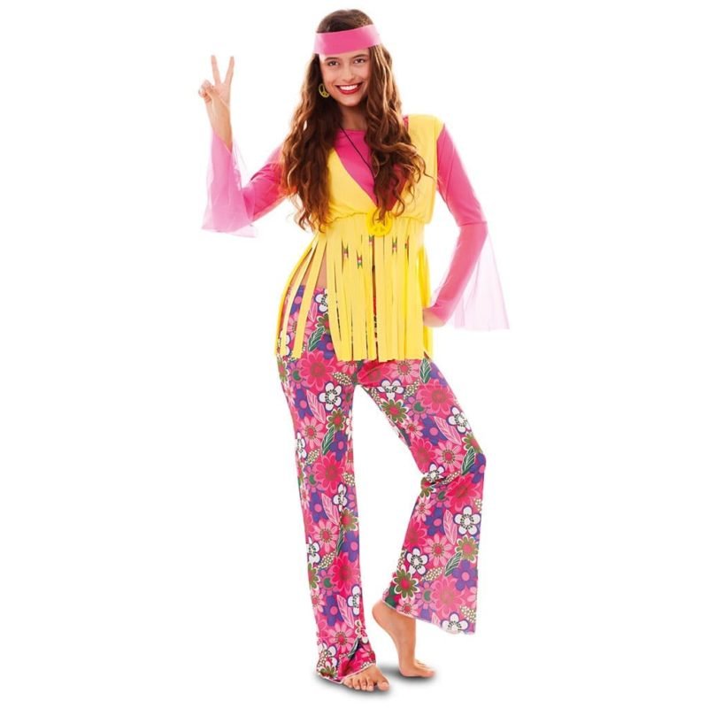 Fato Hippie Flores Mulher Adulto
