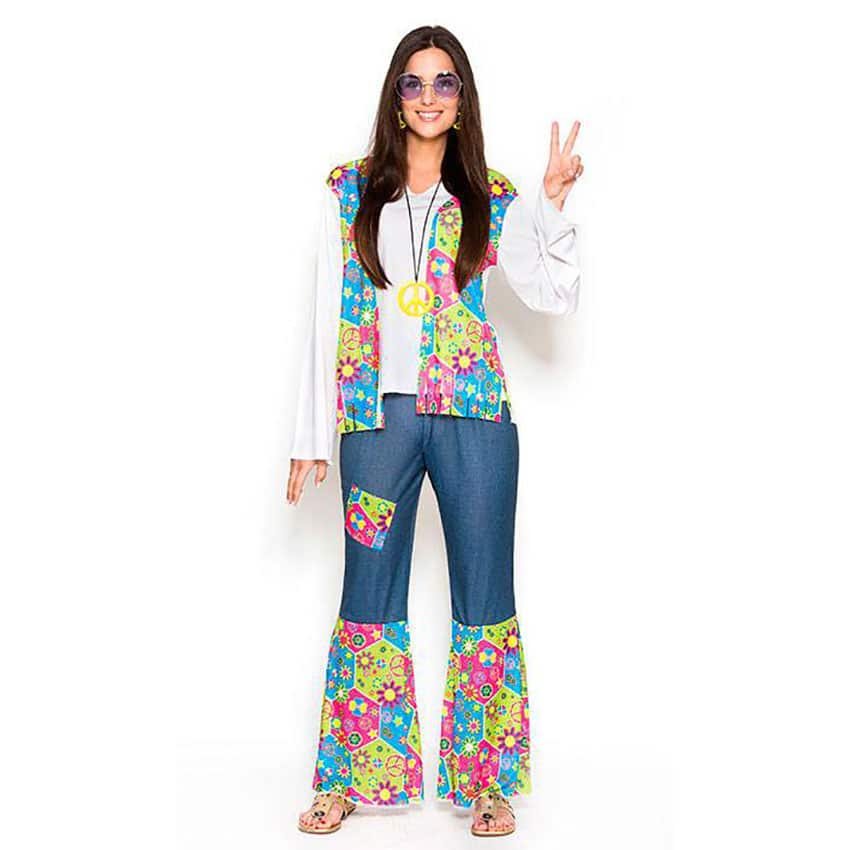 Fato Hippie Flores Mulher Adulto