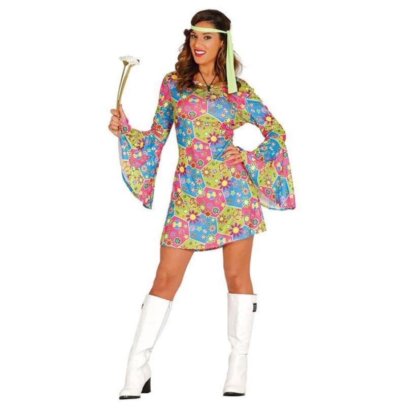 Fato Hippie Flower Power para Mulher