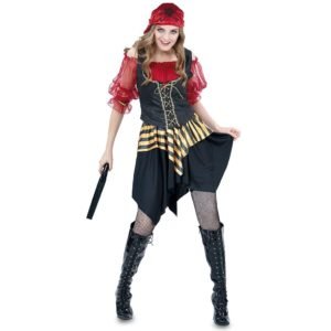 Fato Pirata do Caribe Vermelha Adulto