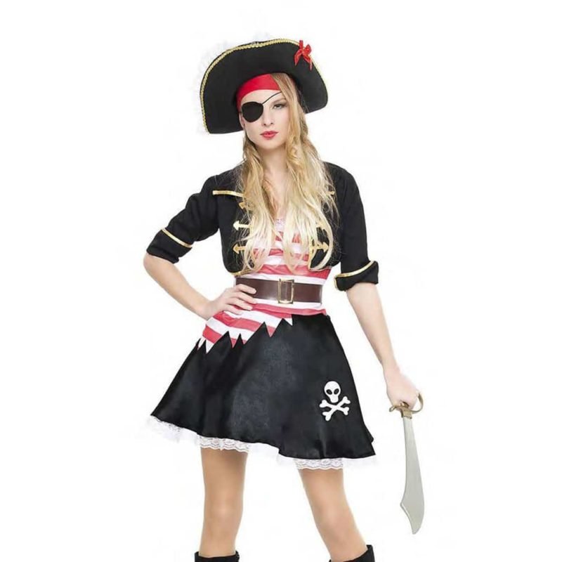 Fato Pirata Preta Sexy