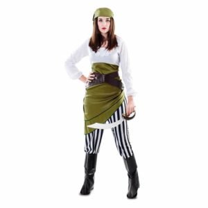 Fato de Pirata Rapariga Verde Adulto