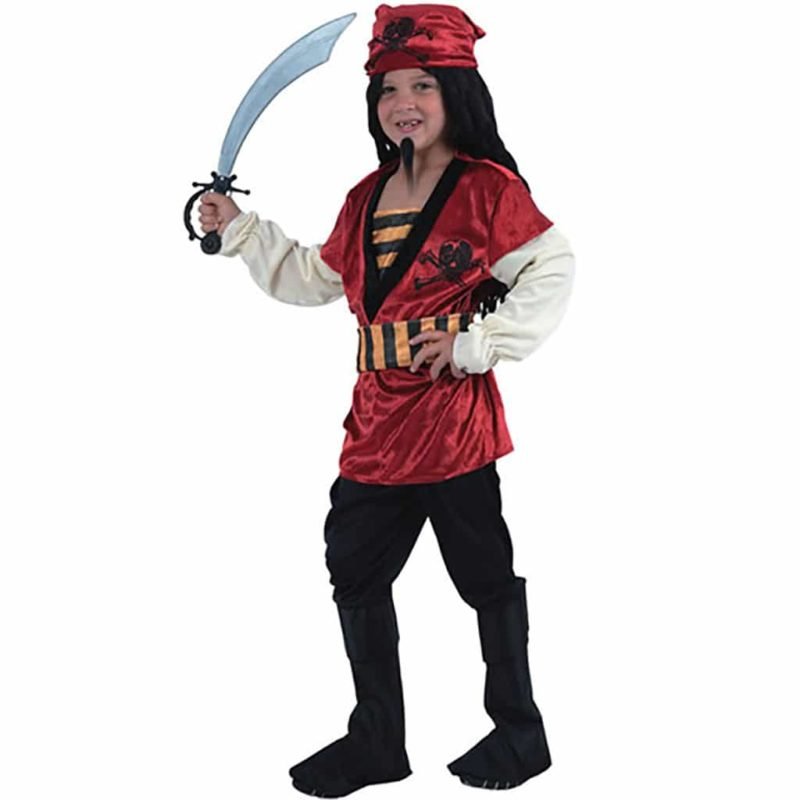 Fato Pirata Vermelho Menino