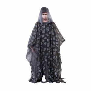 Fato Poncho Zombie Preto 175Cm