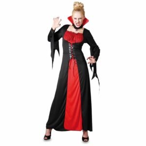 Fato Vampira Vermelha e Preta Adulto