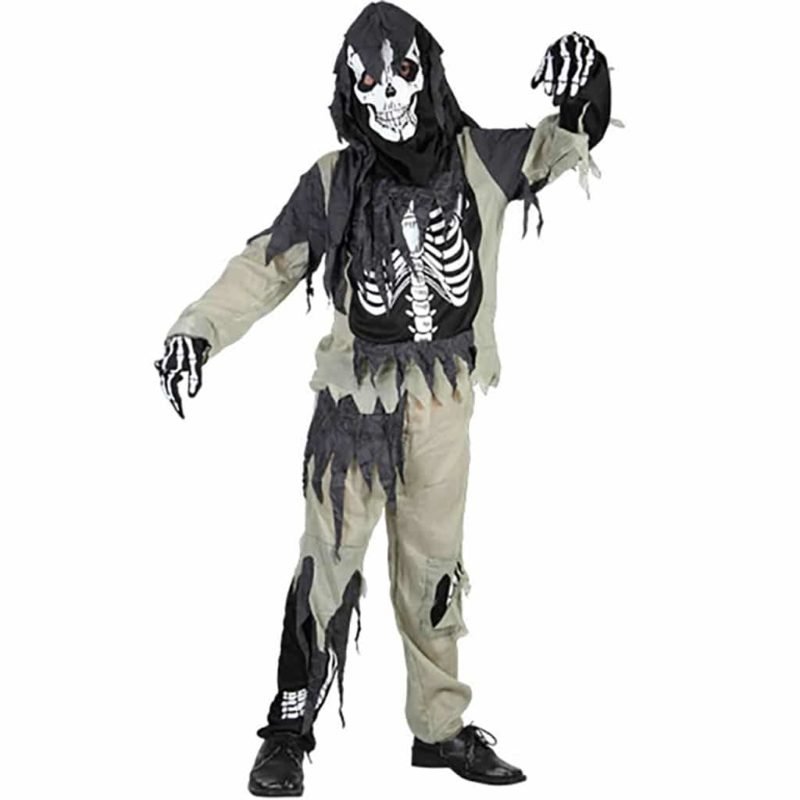 Fato Zombie Esqueleto Menino