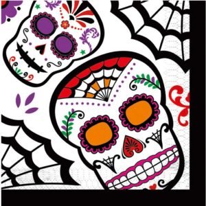Guardanapo dia dos mortos 33x33 cm.12 un.