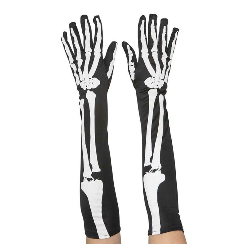 Luvas compridas esqueleto 50x12 cm.