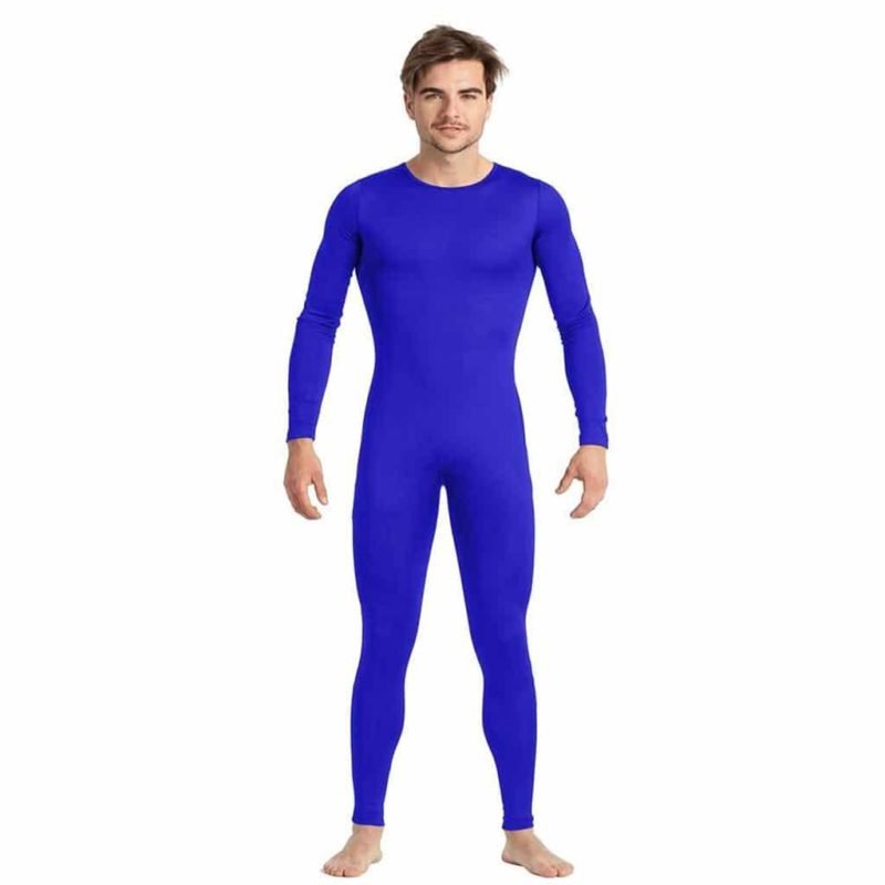 Macacão Azul Lycra Homem Fecho Traseiro
