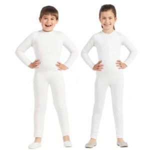 Macacão Branco Lycra Fecho Frontal Infantil