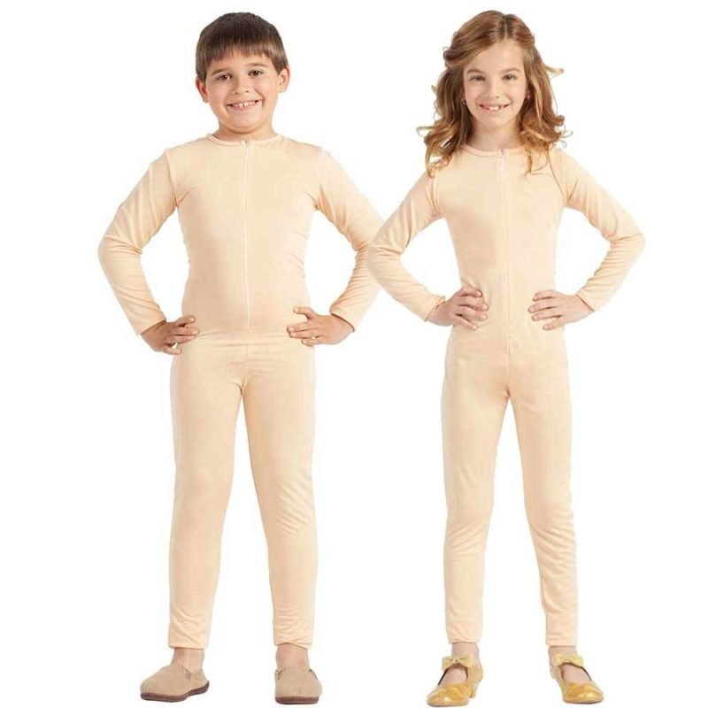 Macacão Carne Lycra Unisexo Fecho Frontal Infantil