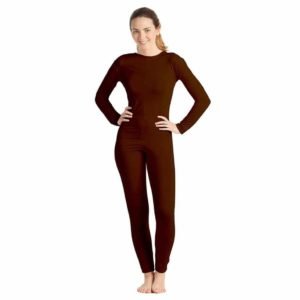 Macacão Castanho Lycra Mulher Fecho Traseiro
