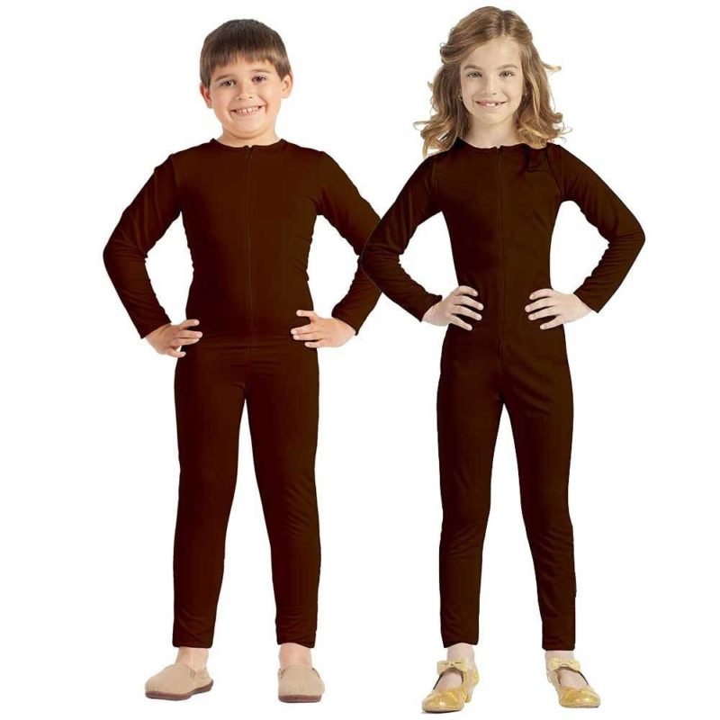 Macacão Castanho Lycra Unisexo Fecho Frontal Infantil