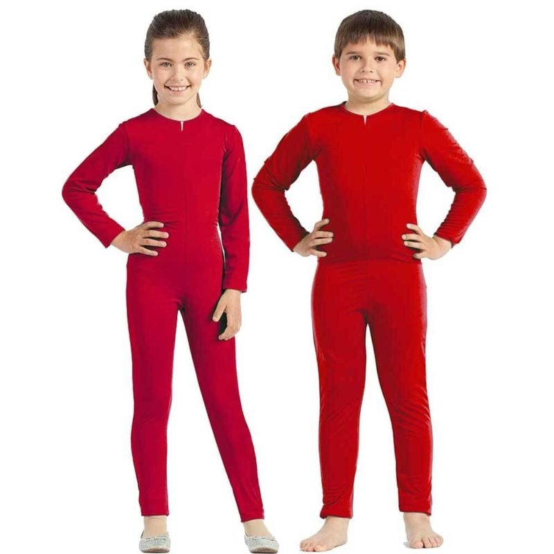 Macacão Vermelho Lycra Unisexo Fecho Frontal Infantil