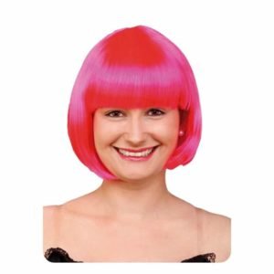Peruca Curta Rosa Neon