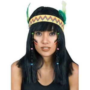 Peruca India com Fita e Pena