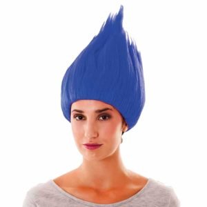 Peruca trol azul em saco