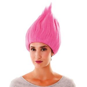 Peruca trol magenta em saco