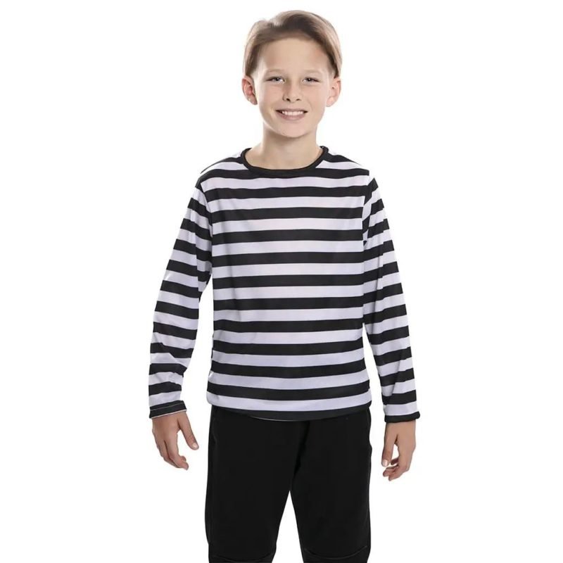 Camiseta Listrada Preta Criança