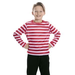 Camiseta Listrada Vermelha Criança