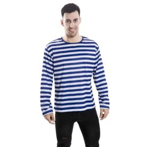 Camiseta Listrada Azul Adulto