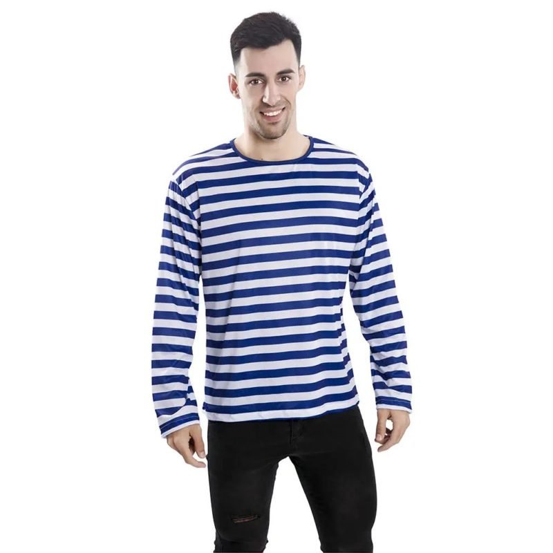 Camiseta Listrada Azul Adulto