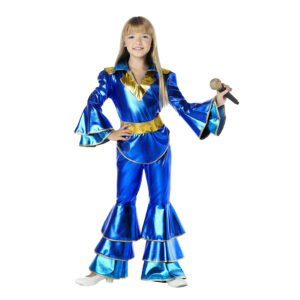 Fato de Disco Azul Abba para Menina