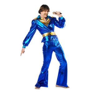Fato de Disco Azul Abba para Homem