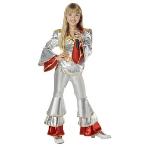 Fato de Disco Prata Abba para Menina