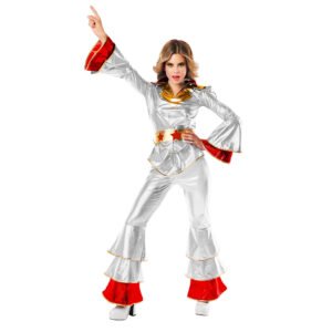 Fato de Disco Prata Abba para Mulher