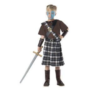 Fato de Guerreiro Braveheart Escocês para Menino