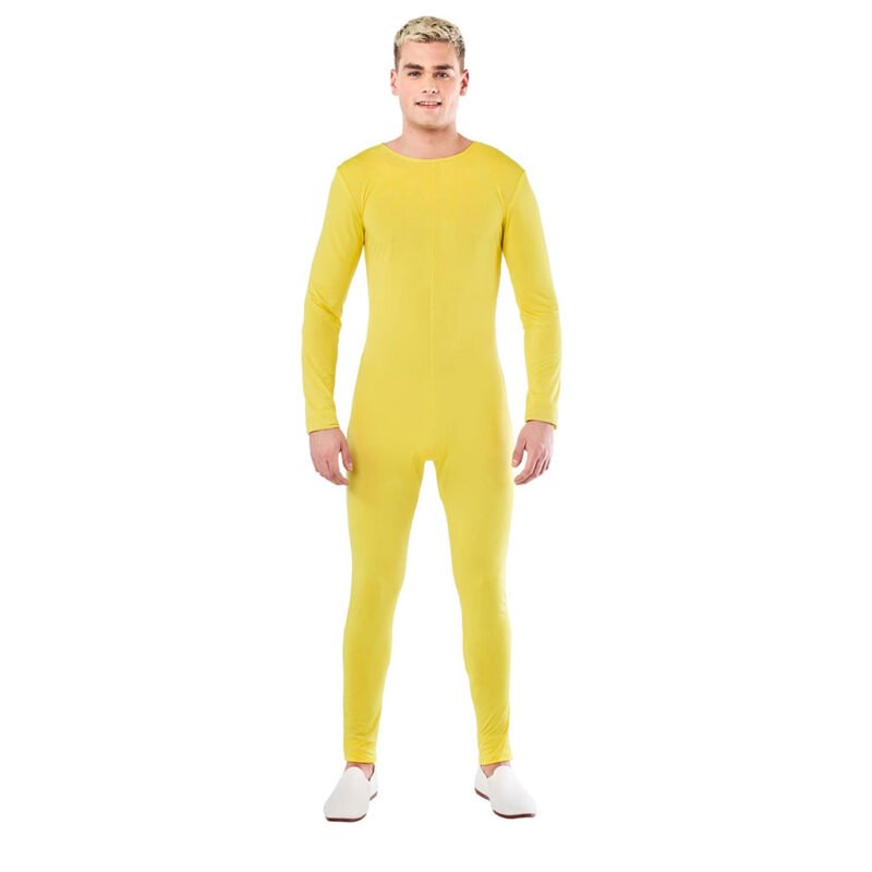 Macacão Amarelo Spandex Zíper Traseiro para Homem