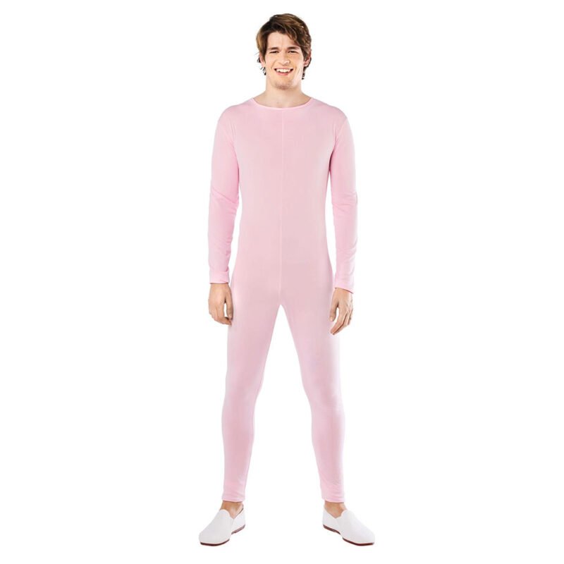 Macacão Rosa Spandex con Zíper Traseiro para Homem