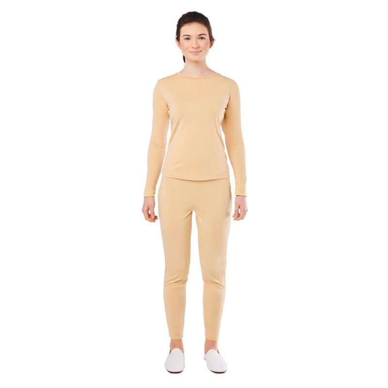 Maillot Bege de Spandex 2 Peças para Mulher