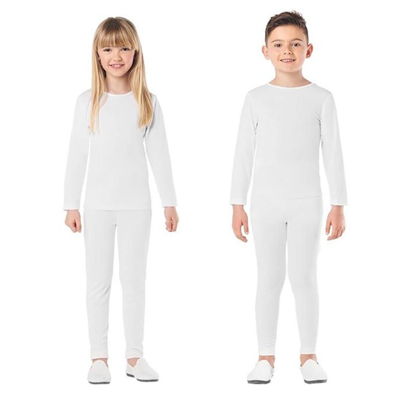 Maillot Branco de Spandex 2 Peças para Crianças