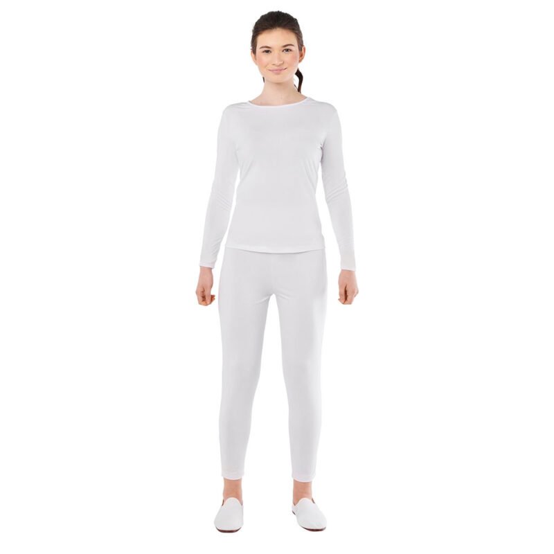 Maillot Branco de Spandex 2 Peças para Mulher