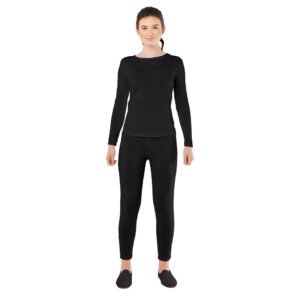Maillot Preto de Spandex 2 Peças para Mulher
