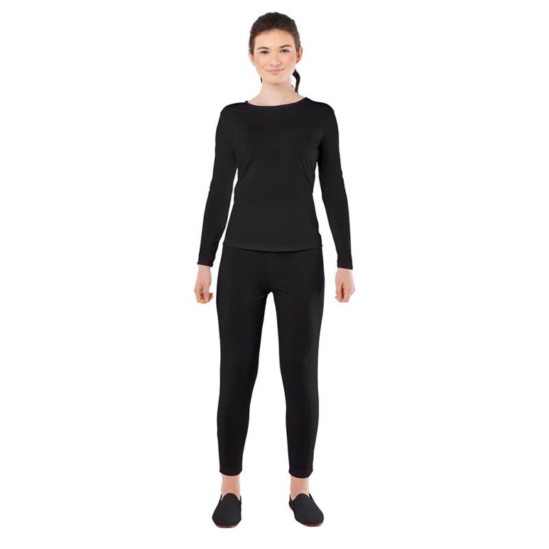 Maillot Preto de Spandex 2 Peças para Mulher