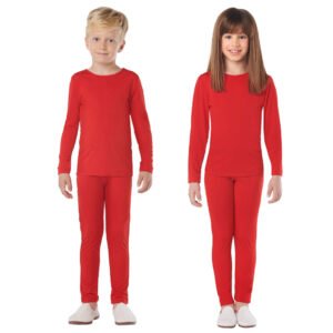 Maillot Vermelho de Spandex 2 Peças para Crianças