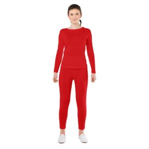Maillot Vermelho de Spandex 2 Peças para Mulher