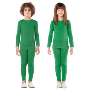 Maillot Verde de Spandex 2 Peças para Crianças